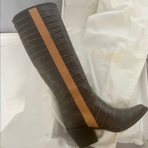 Chloe Striped Boots NWT Retail $1,508